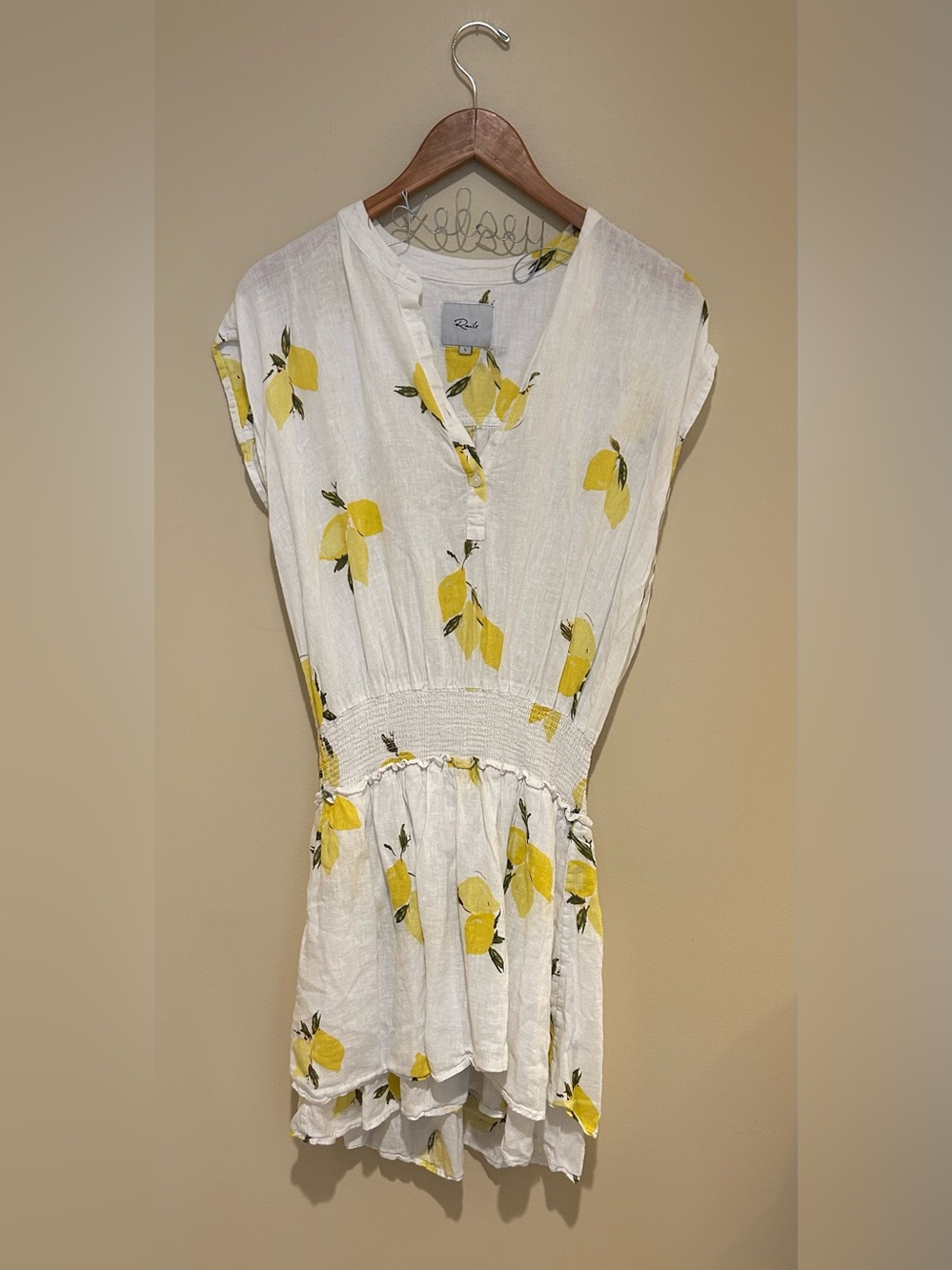 Rails Like New Angelina Linen Blend Cap Sleeve Citronnade Dress Size Large - Picture 2 of 8